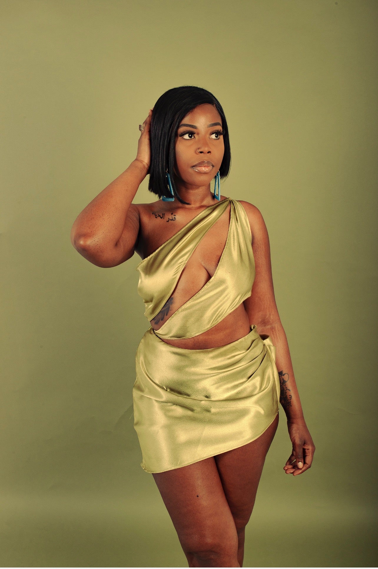 Esmeralda - Sage Green Dress - Goldanadesigns