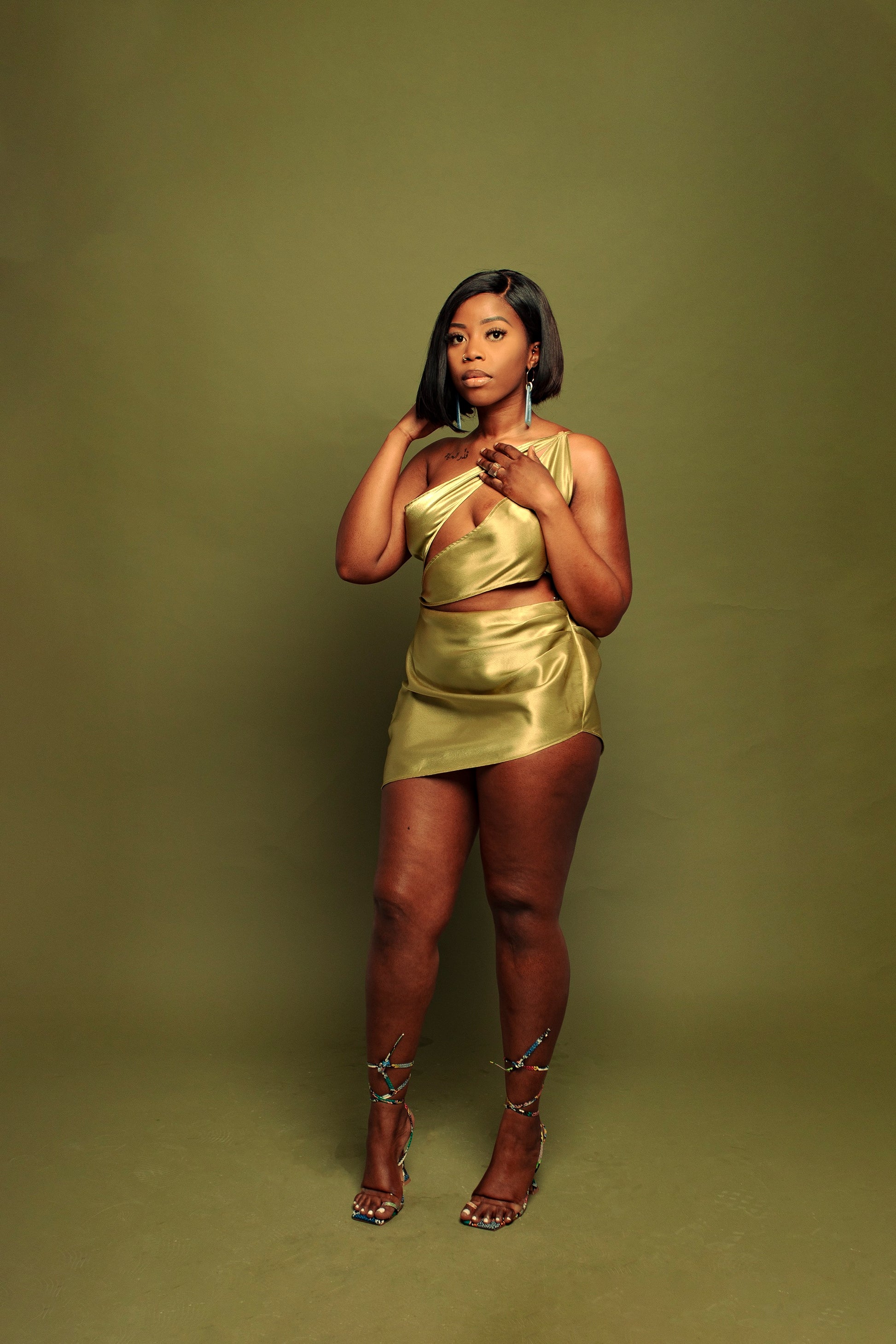 Esmeralda - Sage Green Dress - Goldanadesigns