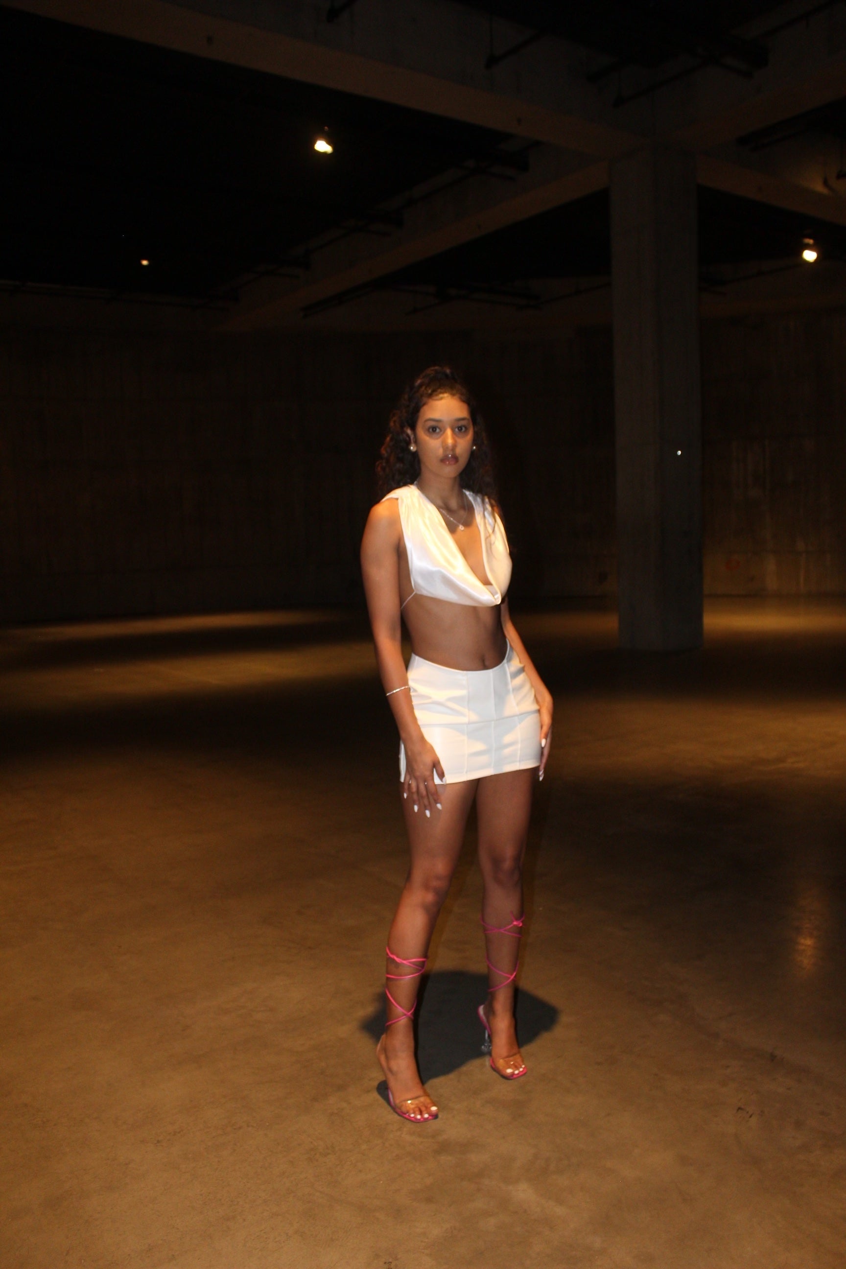 Iris - White Satin Top - Goldanadesigns