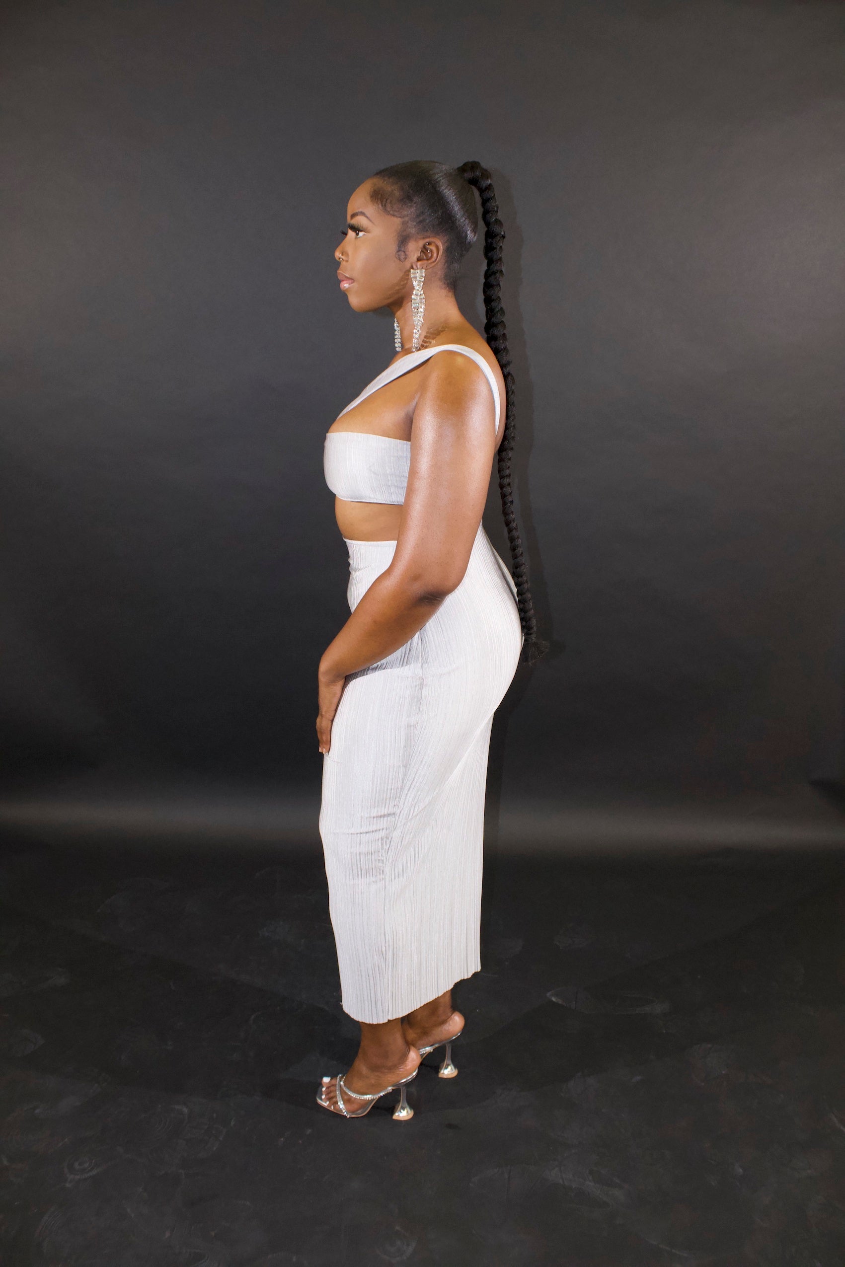 Marilyn- Platinum textured skirt - Goldanadesigns